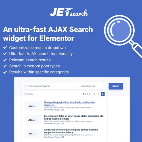 jetsearch for elementor wordpress plugin lalicenza